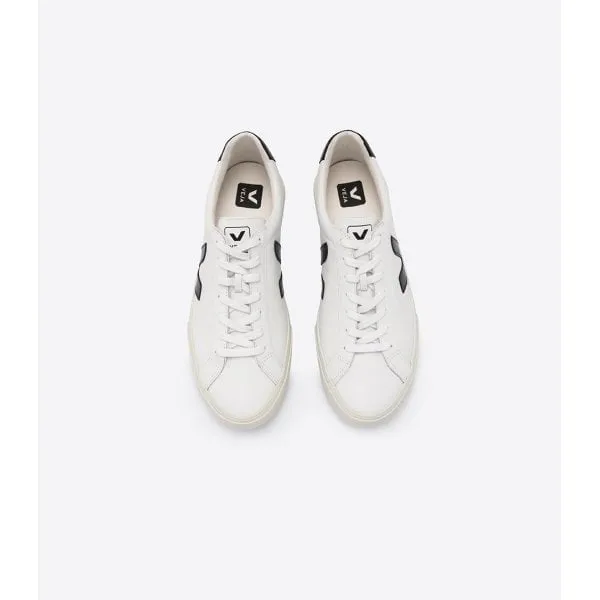 Veja Esplar Leather Trainer in White Black