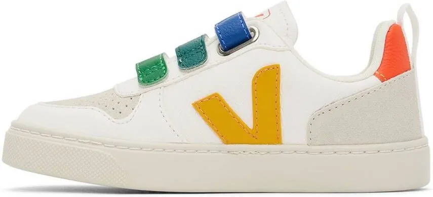 VEJA Kidds White & Multicolor V-10 Sneakers