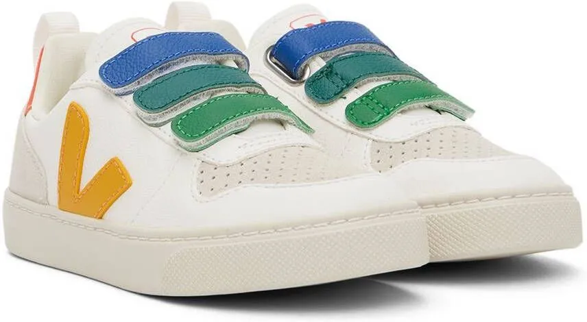 VEJA Kidds White & Multicolor V-10 Sneakers