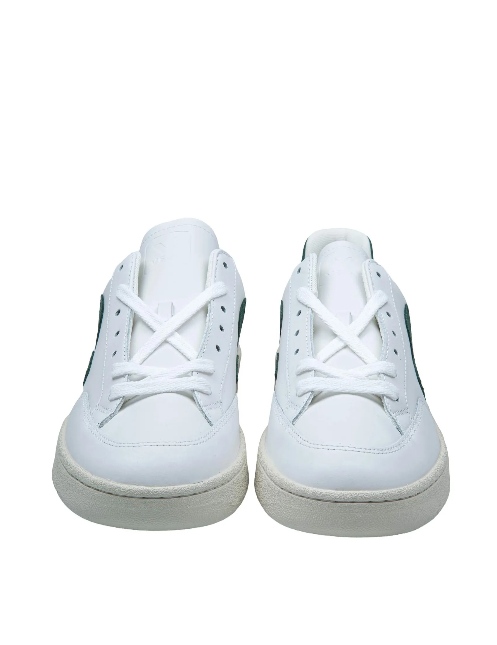 VEJA URCA SNEAKERS IN WHITE AND GREEN LEATHER AND SUEDE