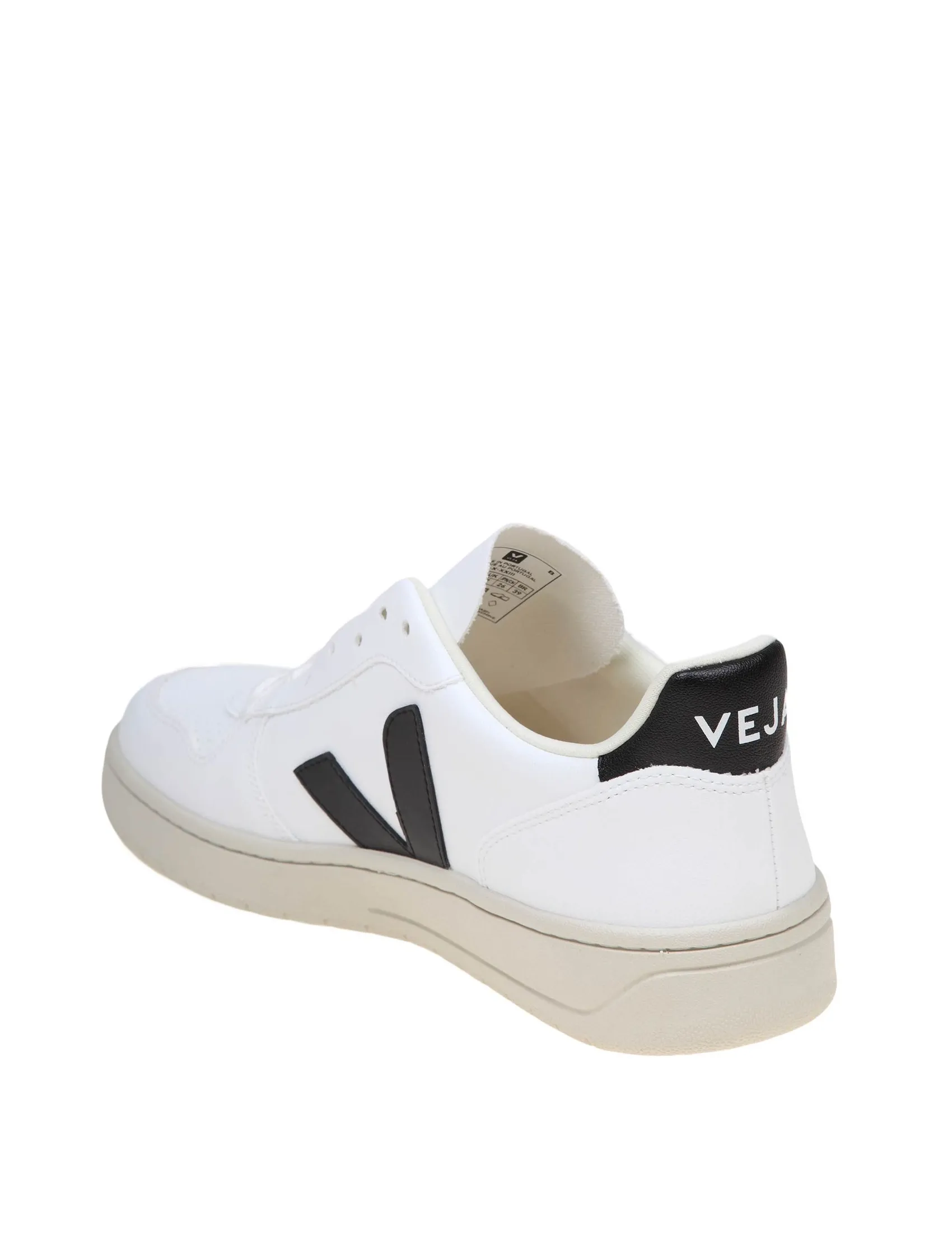 VEJA V 90 SNEAKERS IN BLACK AND WHITE LEATHER