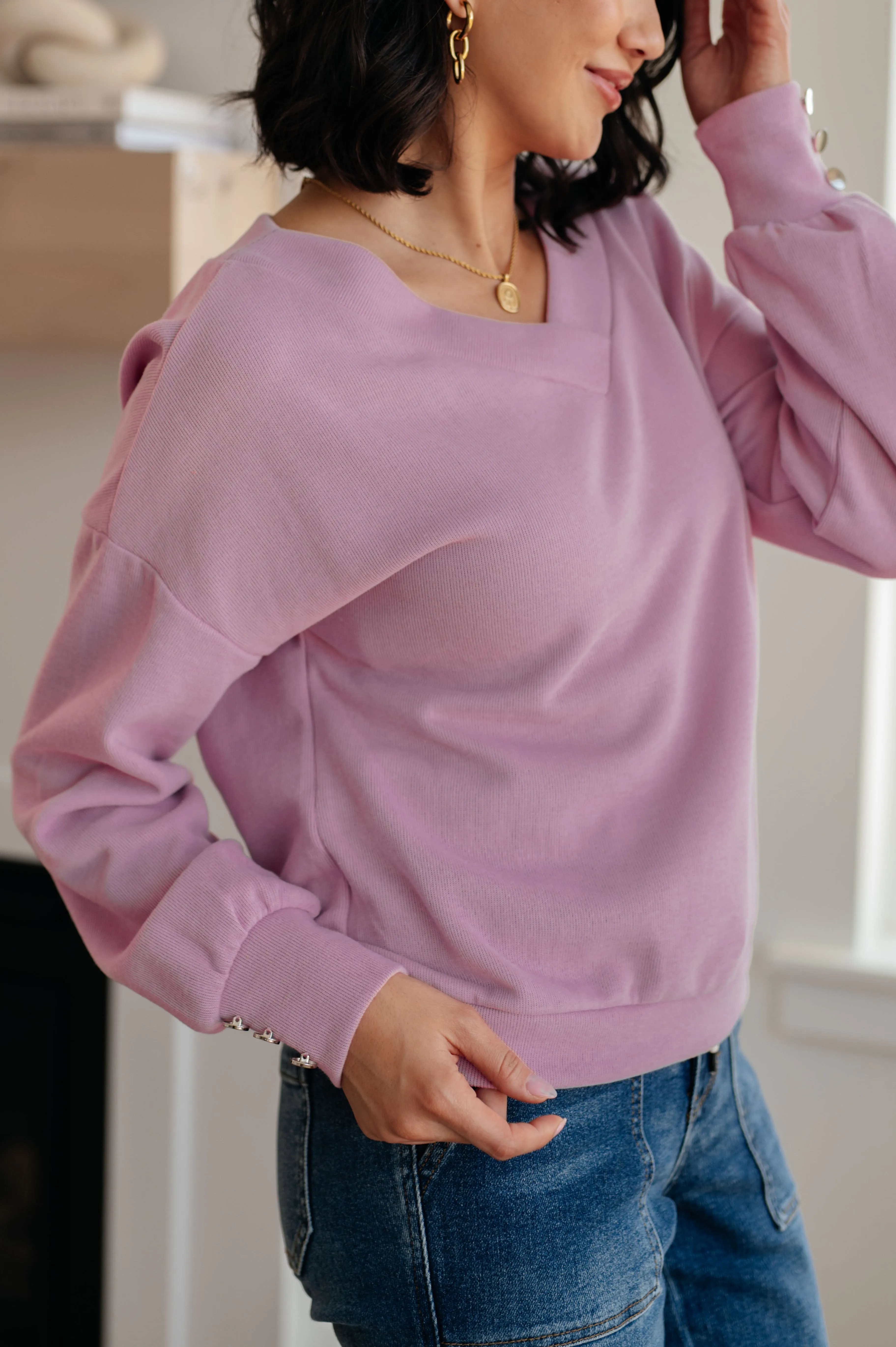 Verified Long Sleeve V-Neck Top