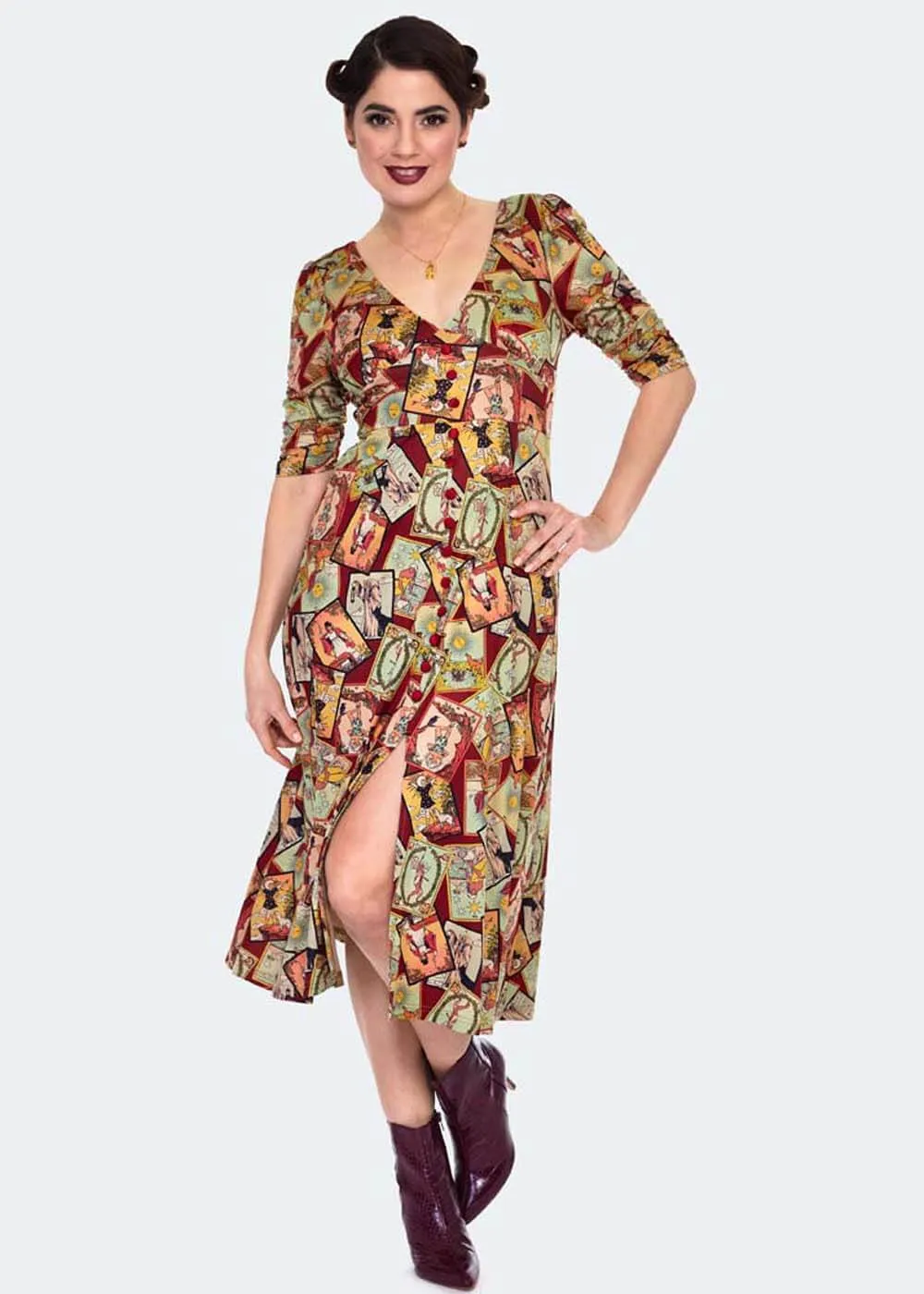 Voodoo Vixen Tarot Midi Dress Multi