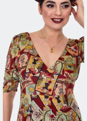 Voodoo Vixen Tarot Midi Dress Multi