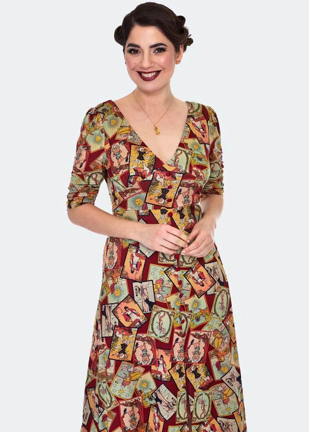 Voodoo Vixen Tarot Midi Dress Multi