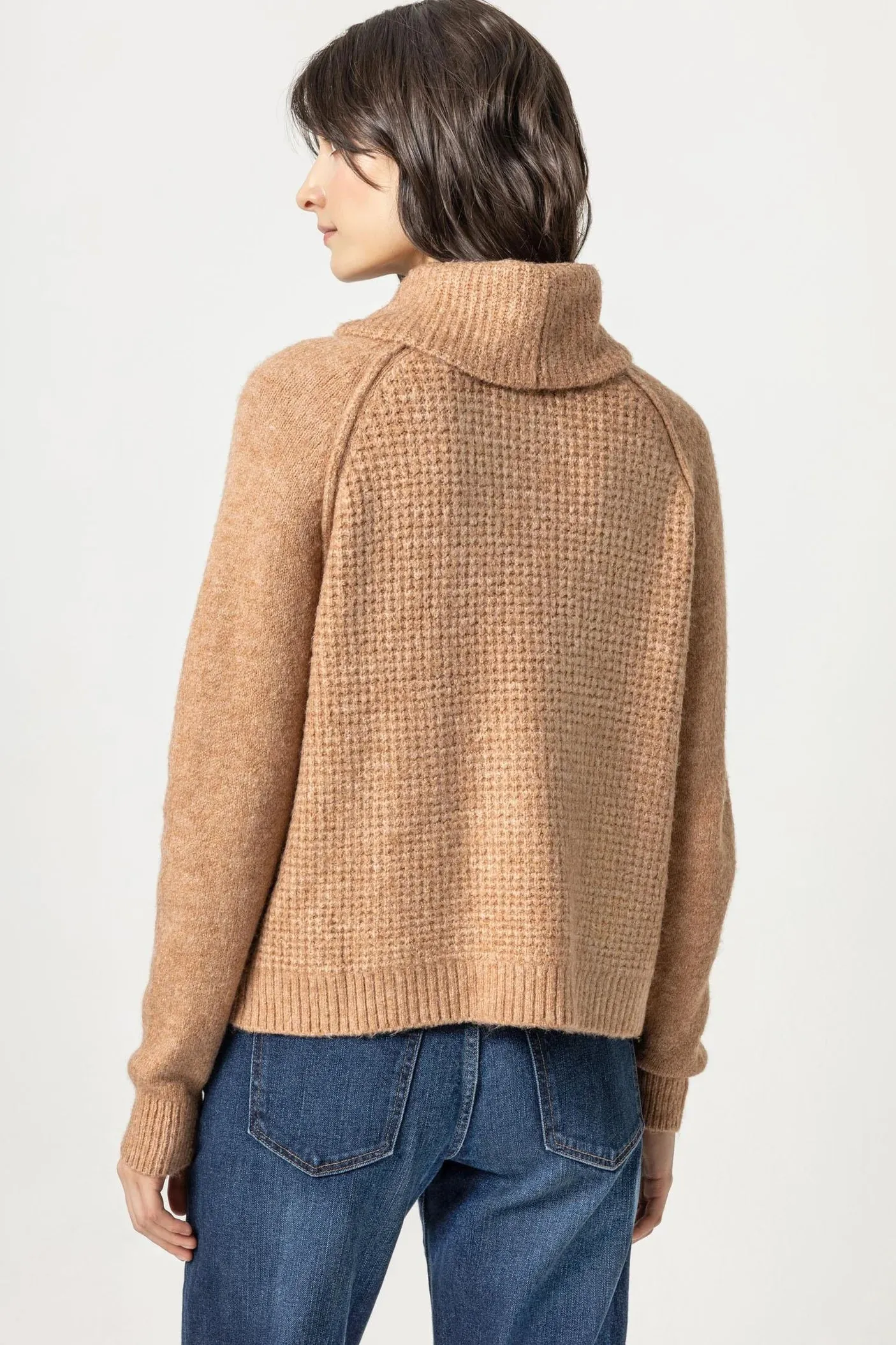 Waffle Turtleneck Sweater