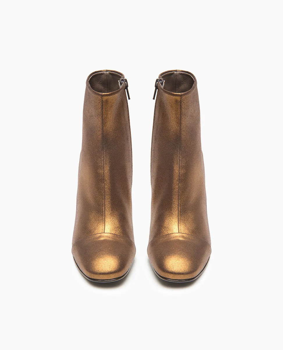 warehouse sale - bronze metallic suede boot