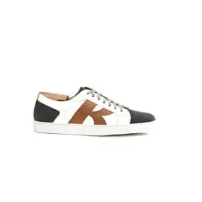 White and Grey suede Men's Trainers - BRENTWOOD