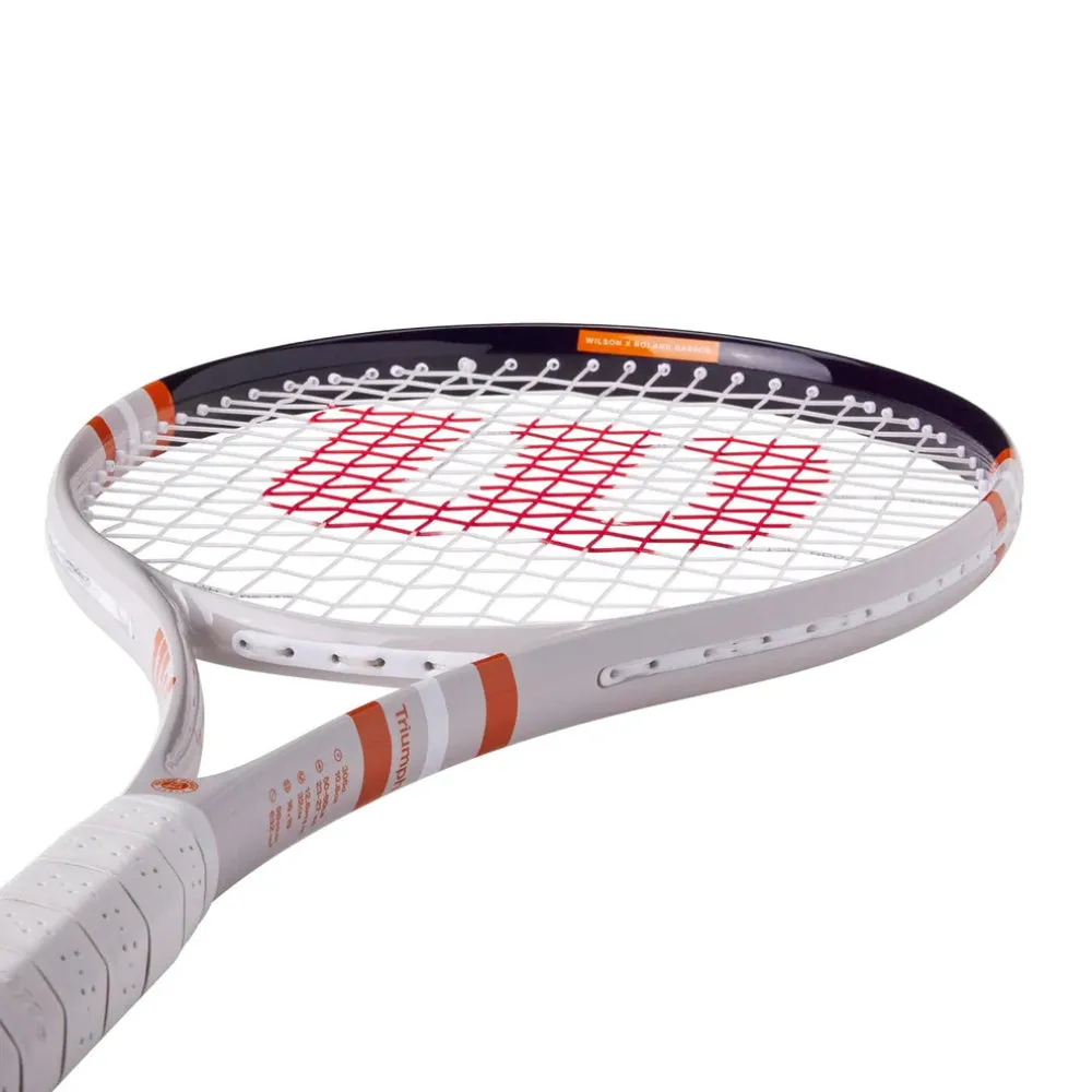 WILSON Roland Garros Triumphtns RKT 3 Strung Tennis Racquet (White/Black)