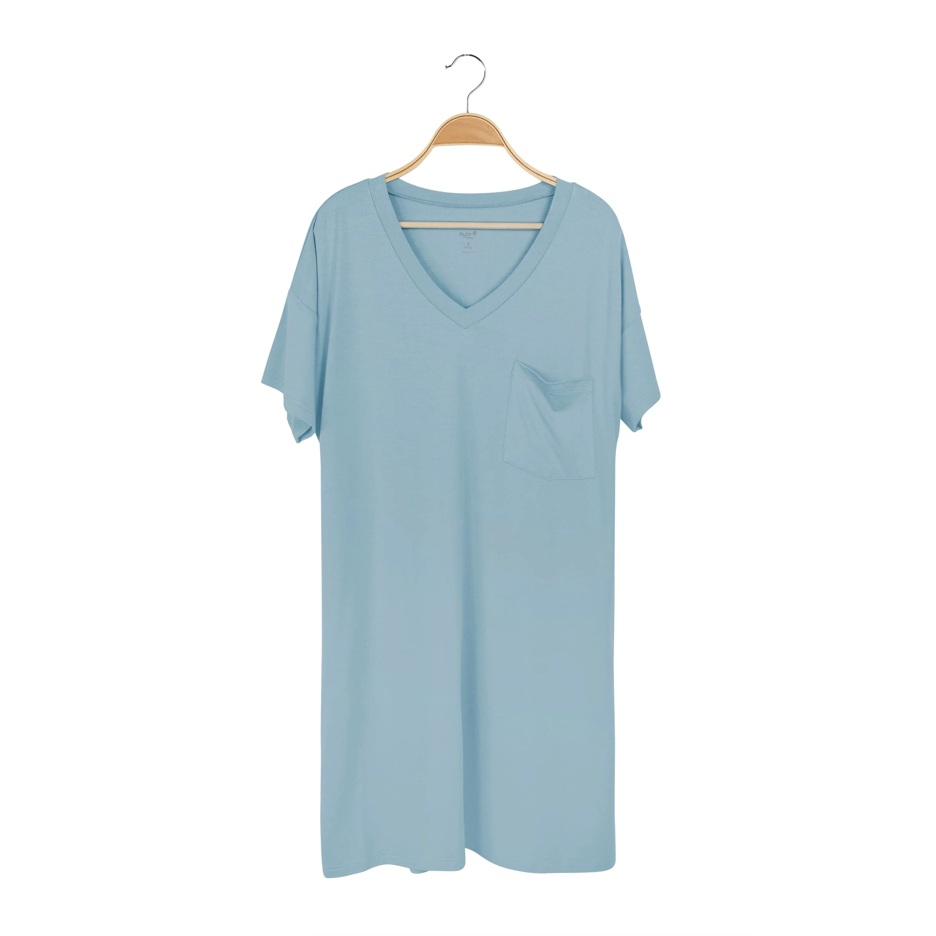 Women's T-Shirt Dress in Dusty Blue