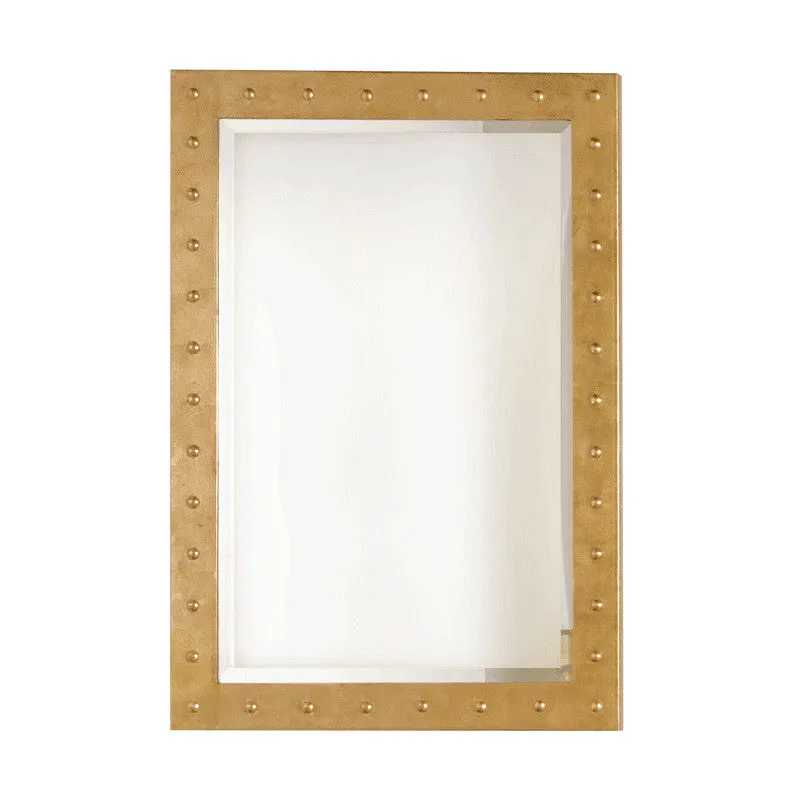 Worlds Away Wilson Gold Leafed Studded Mirror