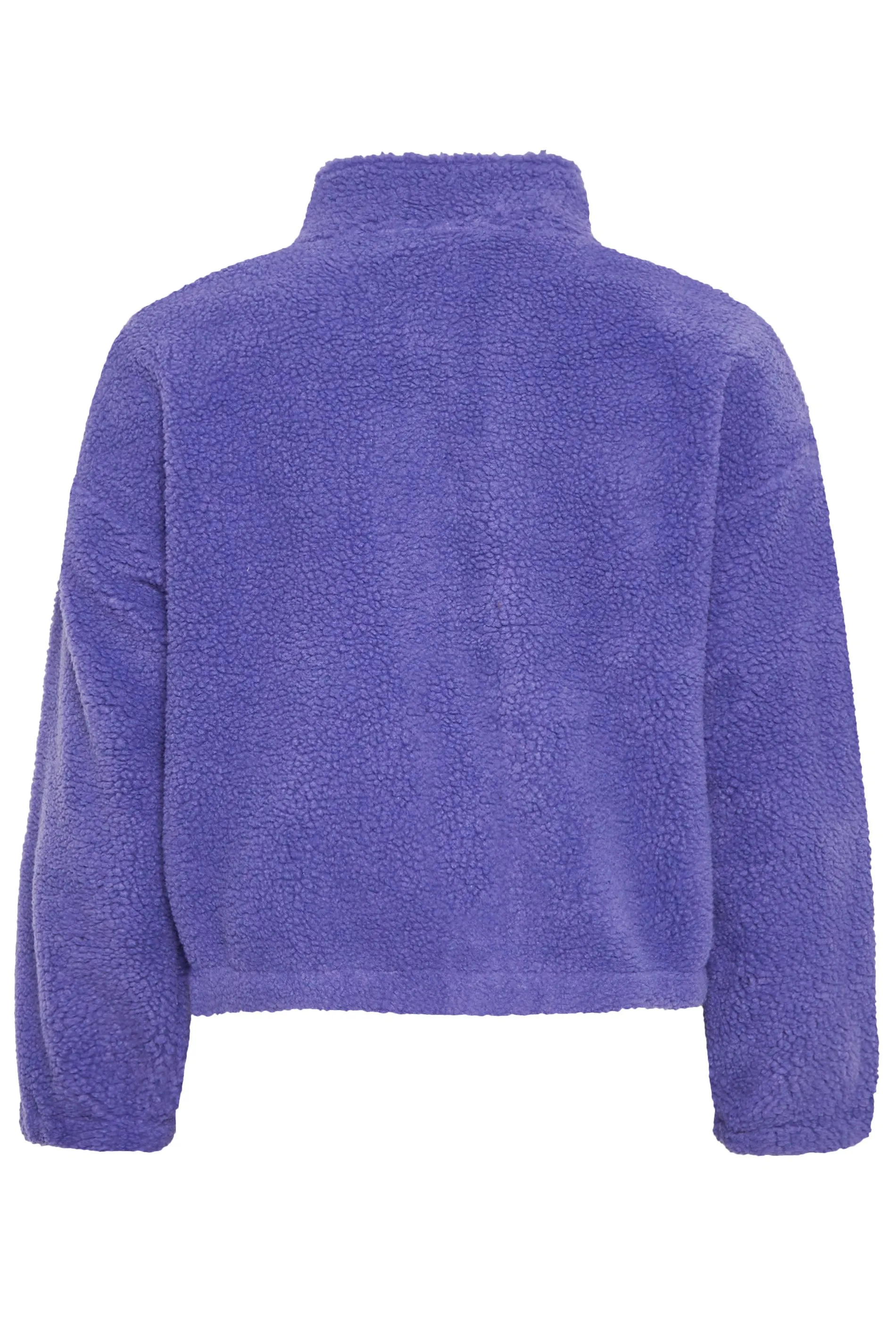 YOURS Curve Purple Cropped Zip Through Teddy Fleece