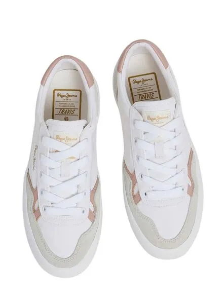 Zapatillas Pepe Jeans Travis Blanco Para Mujer