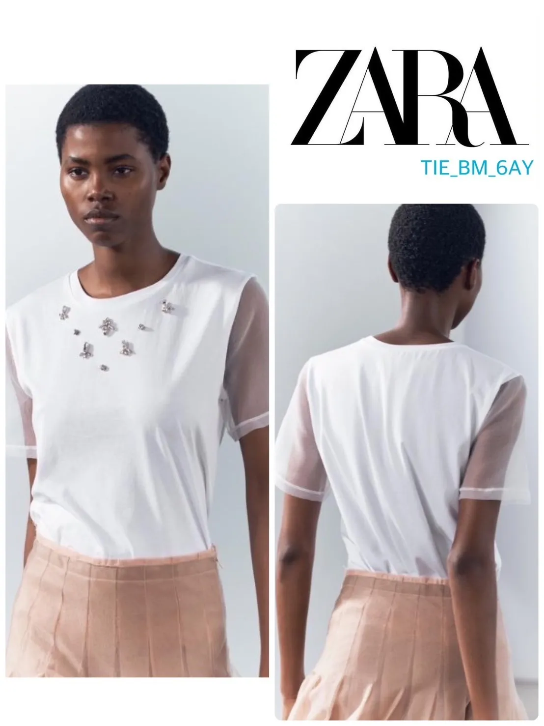 ZARA  |Casual Style Plain Cotton Short Sleeves Shirts & Blouses