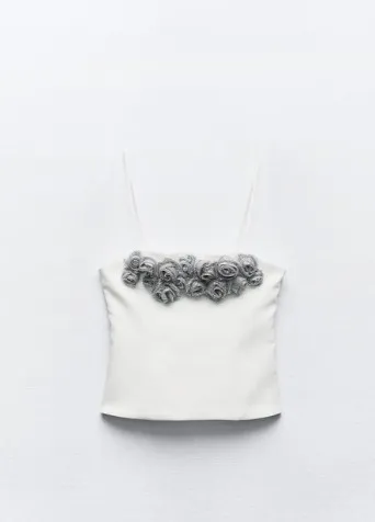 ZARA  |Flower Patterns Casual Style Sleeveless Plain Elegant Style