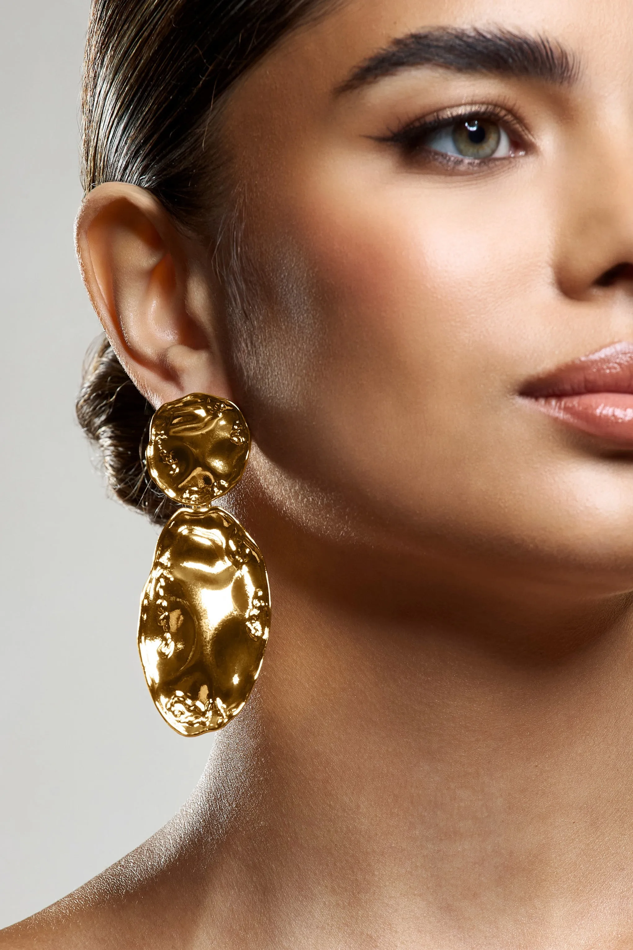 Zen | Gold Abstract Drop Circle Earrings